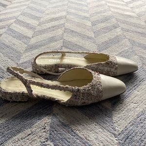 Chanel tweed sling backs